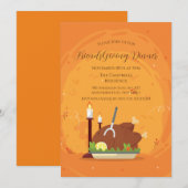 Herfst Turkey Friendsgiving Dinner Invitation Kaart (Voorkant / Achterkant)