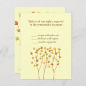 Herfst Twig Tree - Responskaart met envelop RSVP Kaartje (Voorkant / Achterkant)