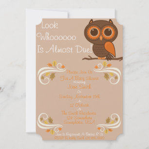 Herfst Uil Baby shower Kaart