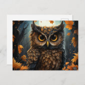 Herfst Uil Briefkaart (Voorkant / Achterkant)