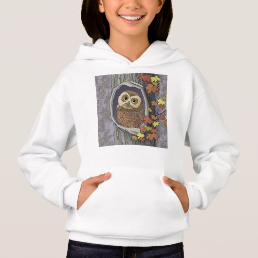 Herfst Uil en Herfst Kleuren Hoodie (Voorkant)