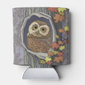 Herfst Uil en Herfst Kleuren Koelbox Blikjeskoeler (Achterkant)