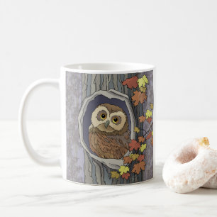 Herfst Uil en Herfst Kleuren Koffie Mok