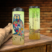 Herfst Uil Met Bloemen Herfst Inspirerend Thermosbeker