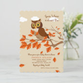 Herfst Uil Uitnodiging (Staand voorkant)