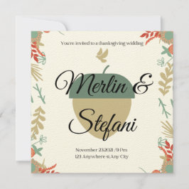 Herfst uit de liefde Thanksgiving huwelijksuitnodi Kaart