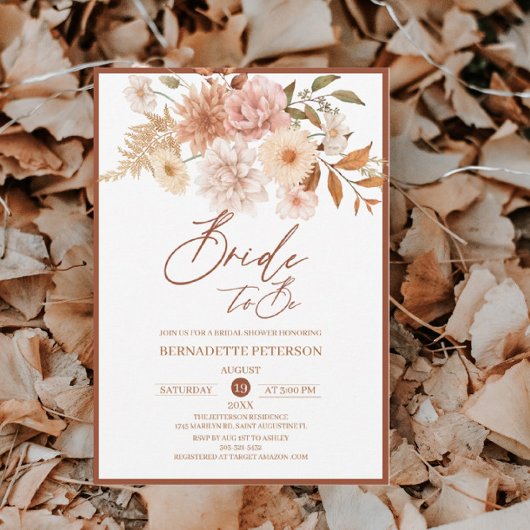 Herfst uit liefde Bridal Shower Invitation Kaart