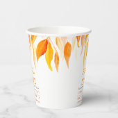 Herfst uit liefde herfst sinaasappel vertrekt brui papieren bekers (Links)