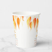 Herfst uit liefde herfst sinaasappel vertrekt brui papieren bekers (Rechts)