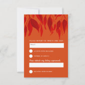 Herfst uit liefde waterverf oranje rode herfstbrui RSVP kaartje (Achterkant)