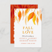 Herfst uit liefde waterverf oranje rode herfstbrui RSVP kaartje (Voorkant / Achterkant)