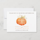 Herfst uit liefde waterverf pompoenbruiloft QR-cod RSVP Kaartje (Achterkant)