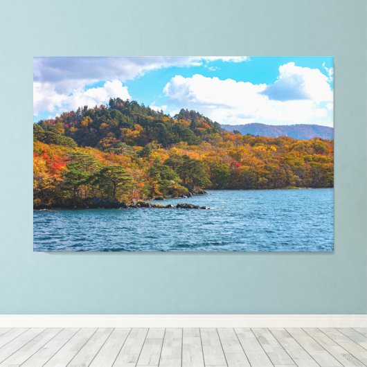 Herfst Uitzicht rond Towada Japan Canvas Afdruk (Insitu (Houten vloer))