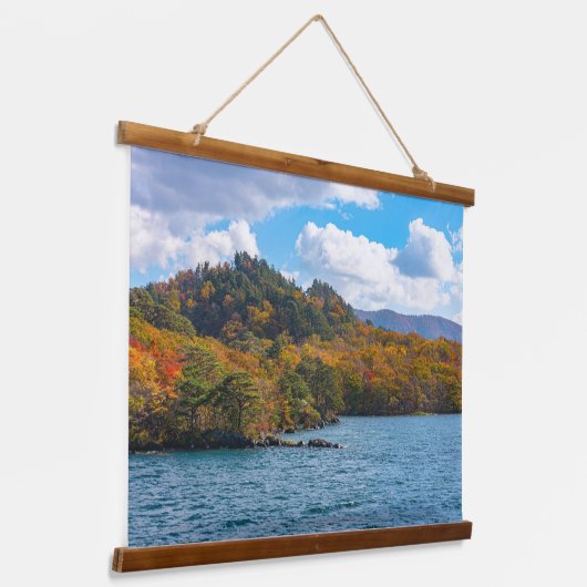 Herfst Uitzicht rond Towada Japan Hangend Wandkleed (Gebogen)
