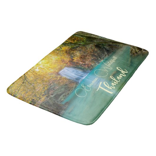 Herfst Uitzicht van Erawan Waterfall Thailand Badmat (Gekanteld)