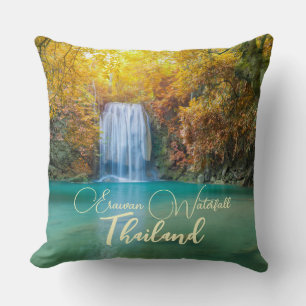 Herfst Uitzicht van Erawan Waterfall Thailand Kussen