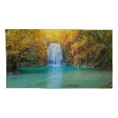 Herfst Uitzicht van Erawan Waterfall Thailand Kussensloop (Achterkant-Rechts)