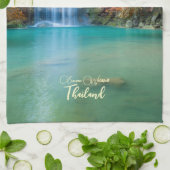 Herfst Uitzicht van Erawan Waterfall Thailand Theedoek (Gevouwen)