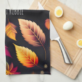 Herfst vallende bladeren Gradiënt Regenboog Patroo Theedoek (Quarter Fold)