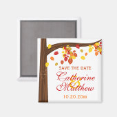 Herfst vallende bladeren opslaan de datum magneet (Voorkant / Achterkant)