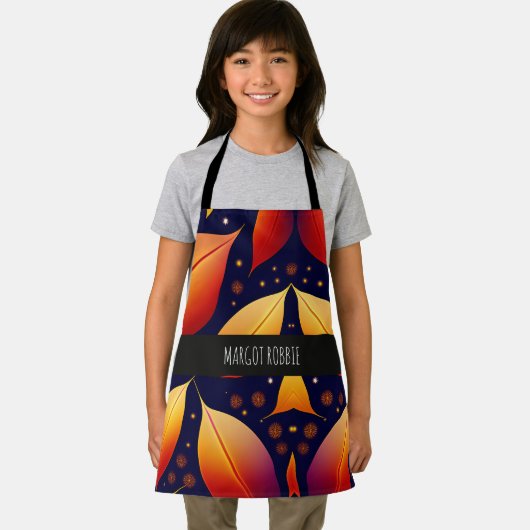 Herfst vallende bladeren Sinaasappel isometrisch p Schort (Insitu)