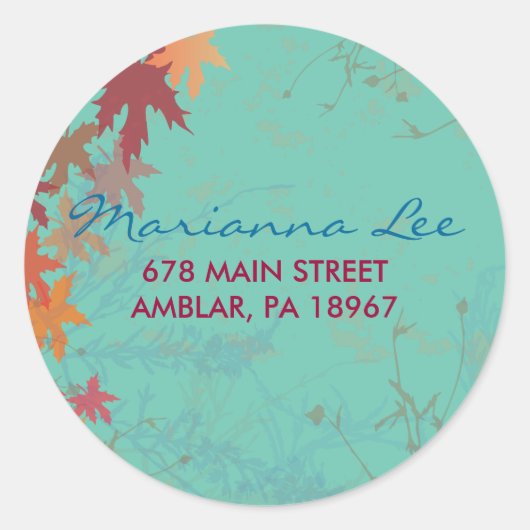Herfst Vallende bladeren Uitnodiging Sticker Seal (Voorkant)