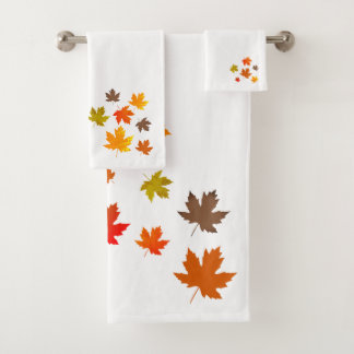 Herfst vallende kleurrijke bladeren bad handdoek