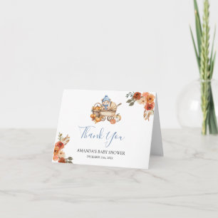 Herfst vallende liefde Beer Baby Shower Vouwkaart Bedankkaart