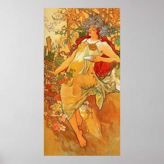  herfst van Alphonse Mucha Poster (Voorkant)