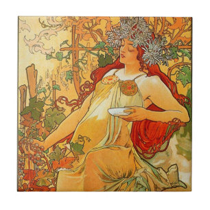  herfst van Alphonse Mucha Tegeltje