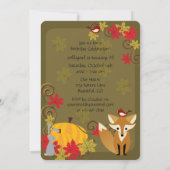 Herfst van Cute Fox and Woodland Animals Kaart (Achterkant)
