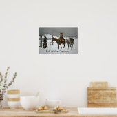 herfst van de Cowboy van Frederic Remington Poster (Keuken)