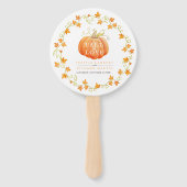Herfst van de liefdespompoen waterverf trouwprogra handwaaier (Voorkant)