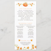 Herfst van de liefdespompoen waterverf trouwprogra programma (Achterkant)