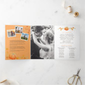 Herfst van de liefdespompoenbruiloft met waterverf drieluik programma (Binnen)