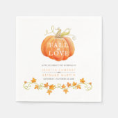 Herfst van de liefdespompoenbruiloft met waterverf servet (Voorkant)