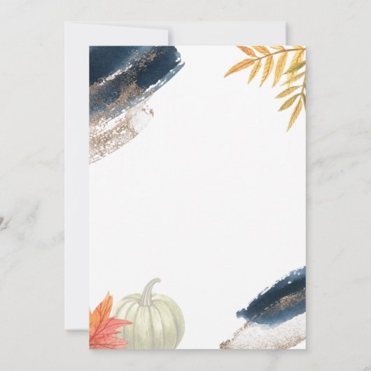 Herfst van een pompoenkind onder de douche kaart (Achterkant)