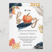 Herfst van een pompoenkind onder de douche kaart (Voorkant / Achterkant)