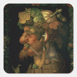 Herfst, van een reeks die vier afschilderen vierkante sticker