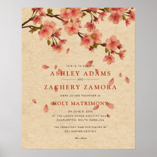 herfst van Floral Wedding Certificate "Heilige Mat Poster
