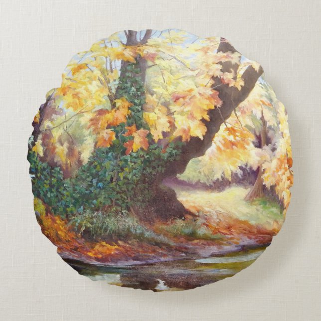 Herfst van het Darent 1999 Rond Kussen (Voorkant)