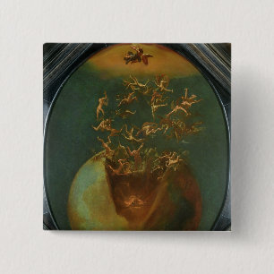 Herfst van Satan en de Rebel Angels uit de hemel Vierkante Button 5,1 Cm