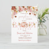 Herfst van wilde bloemen Floral Rustic Pumpkin Bab Kaart (Staand voorkant)