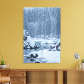 Herfst van zware sneeuw Fusine, Italië Canvas Afdruk (Insitu (Woonkamer))