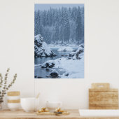 Herfst van zware sneeuw Fusine, Italië Poster (Keuken)