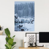 Herfst van zware sneeuw Fusine, Italië Poster (Thuiskantoor)