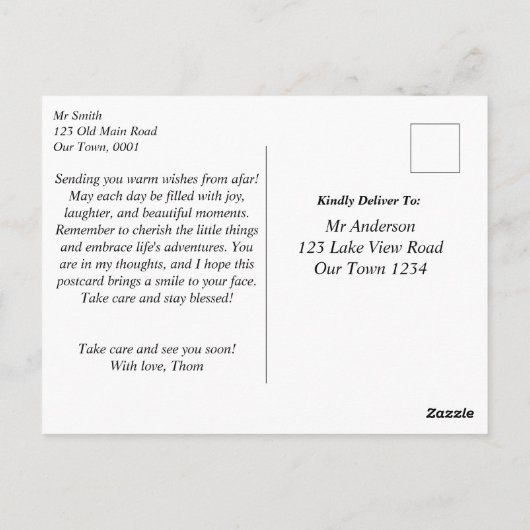 Herfst velden herfst waterverf landschap goede wen briefkaart (Achterkant)