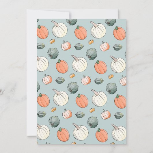 Herfst veranda voordeur Thanksgiving diner Kaart (Achterkant)