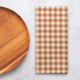 Herfst Verbrand Oranje Gingham Patroon Herfst Plai Katoenen Servet