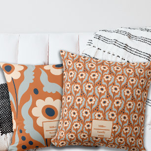 Herfst verbrande Sinaasappels eibloemen aangepaste Kussen